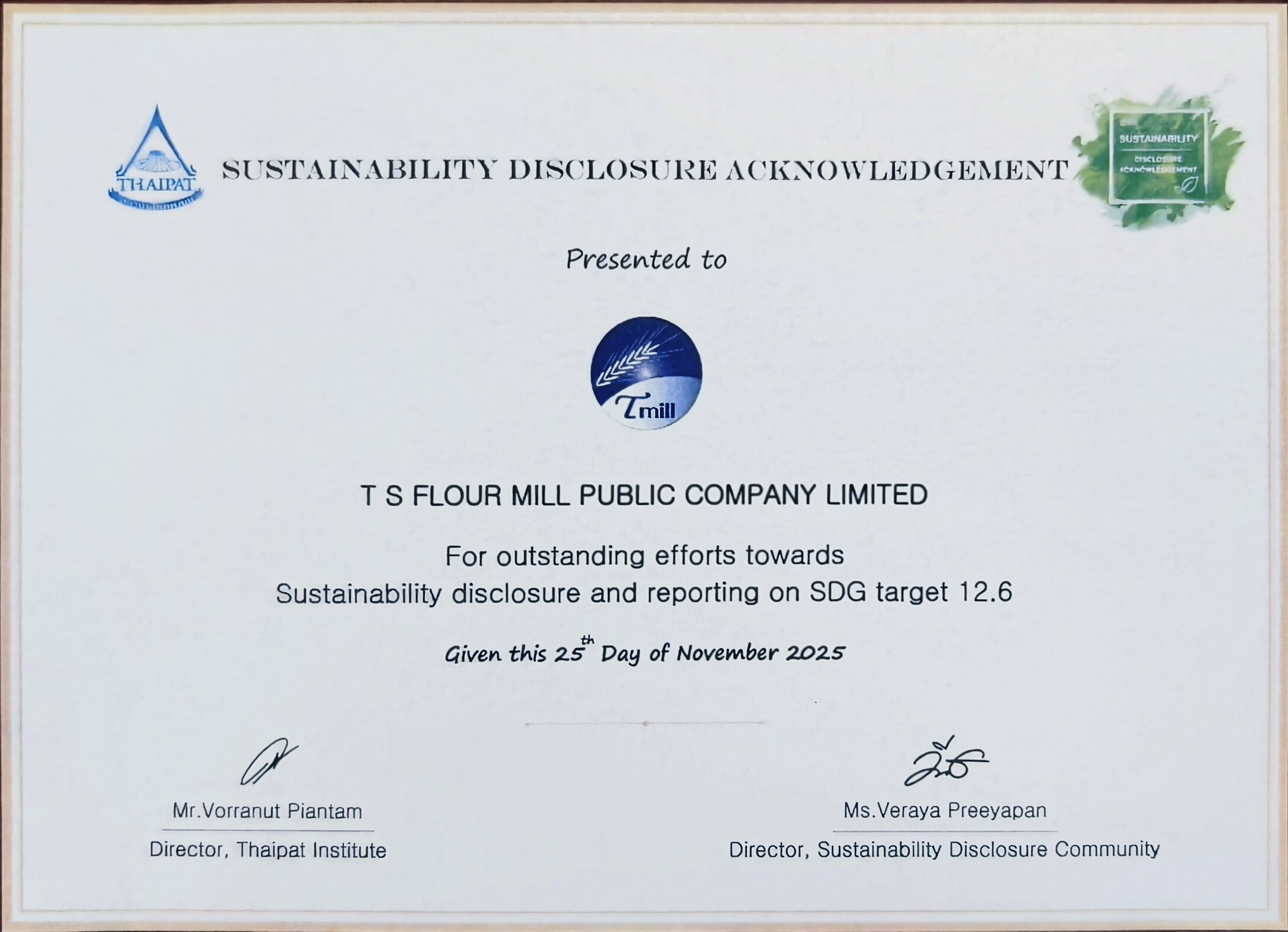 Sustainability Disclosure
